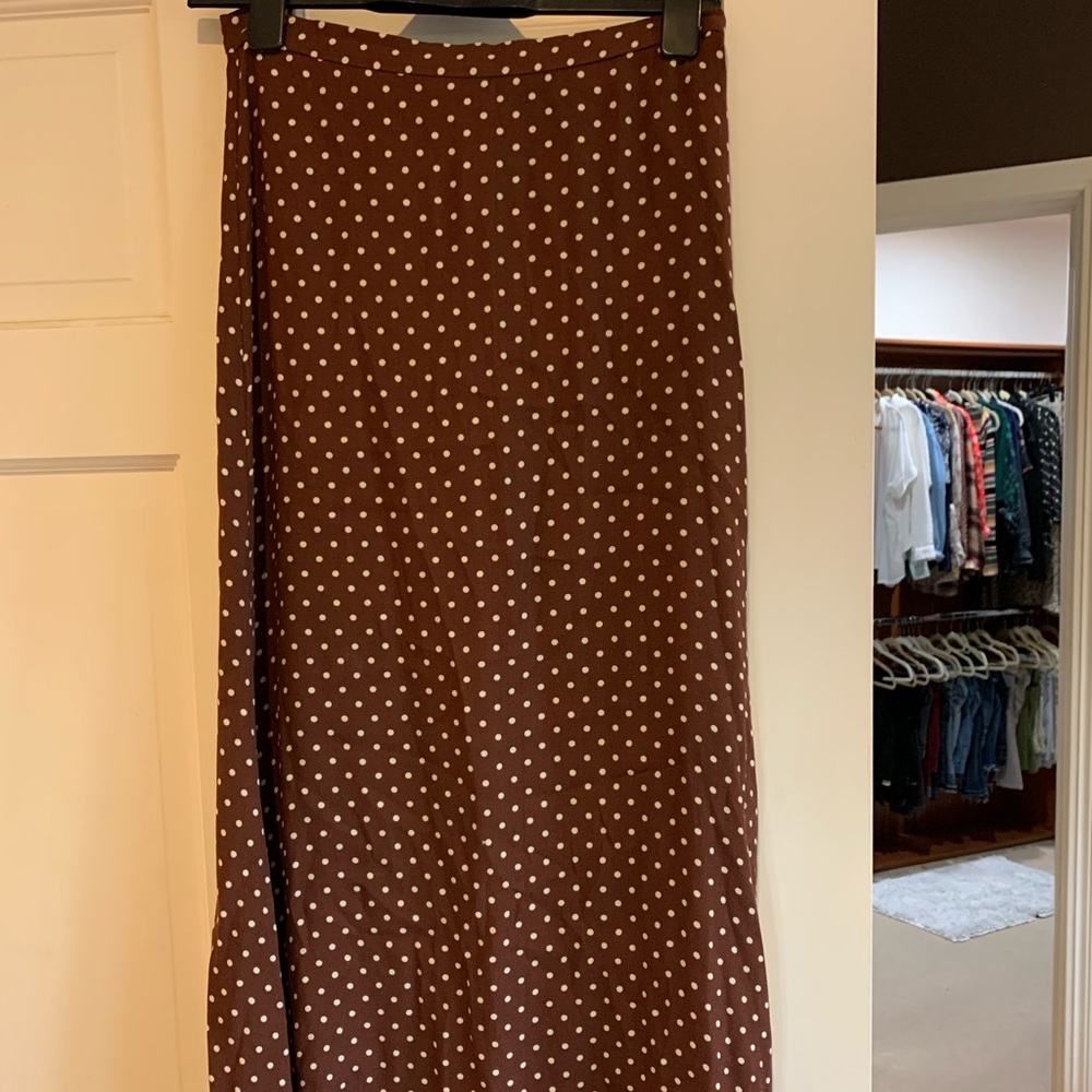 Reformation Brown polka dot Bea Skirt